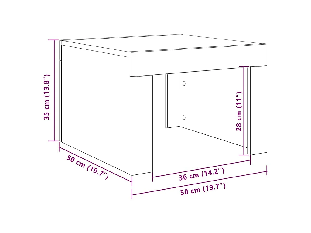 Couchtisch Weiß 50x50x35 cm Holzwerkstoff