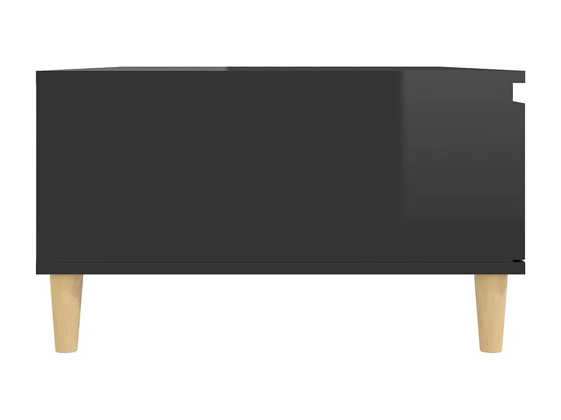 Table basse noir brillant 90x60x35 cm bois d'ingénierie