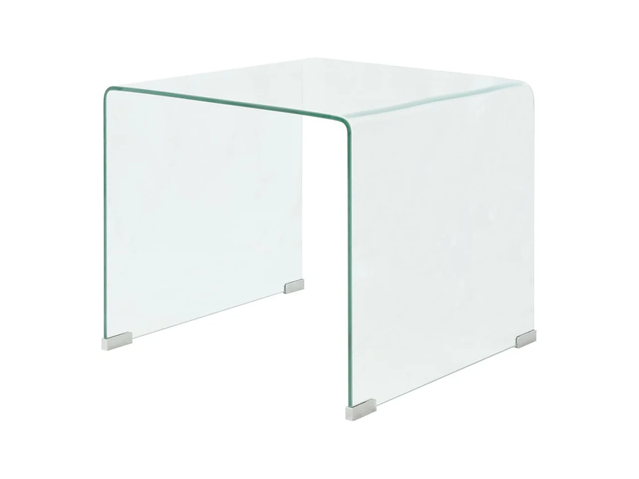 Table basse 49,5 x 50 x 45 cm Verre trempé Transparent