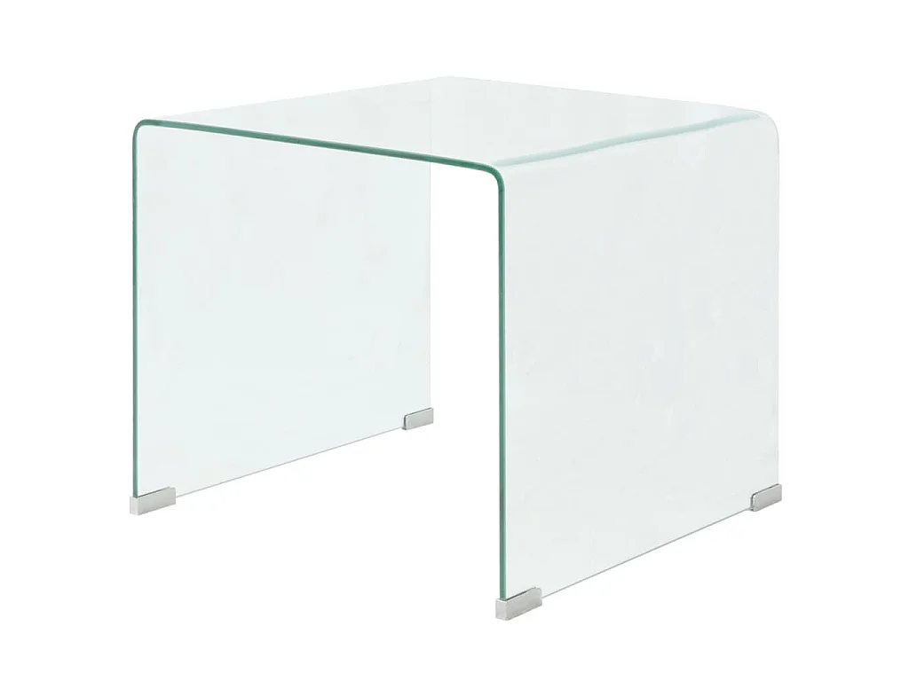 Table basse 49,5 x 50 x 45 cm Verre trempé Transparent