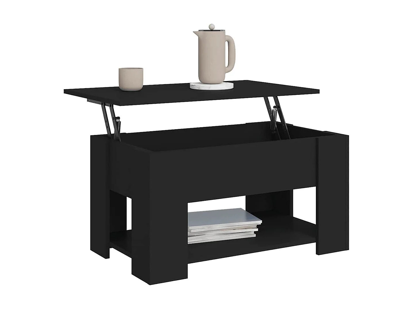 Salontafel 79x49x41 cm bewerkt hout zwart