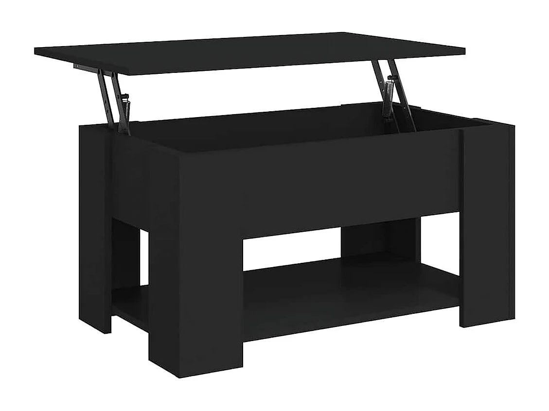 Tavolino da Salotto Nero 79x49x41 cm in Legno Multistrato