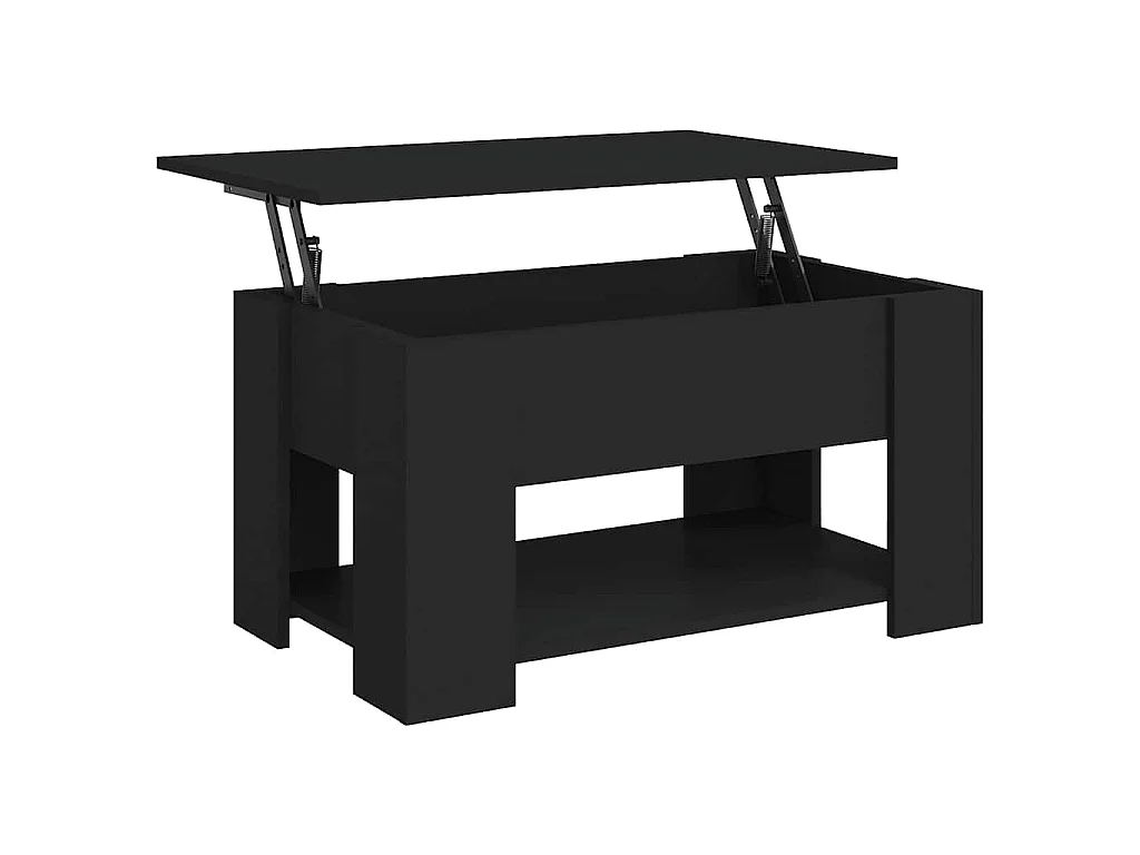 Tavolino da Salotto Nero 79x49x41 cm in Legno Multistrato