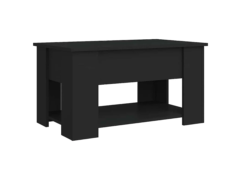 Tavolino da Salotto Nero 79x49x41 cm in Legno Multistrato