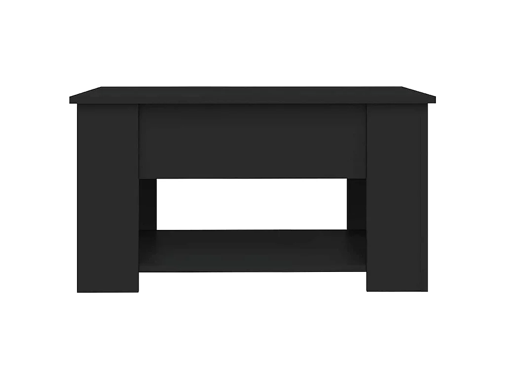 Tavolino da Salotto Nero 79x49x41 cm in Legno Multistrato