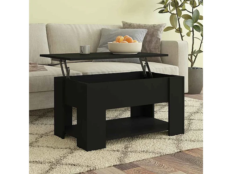 Couchtisch Schwarz 79x49x41 cm Holzwerkstoff