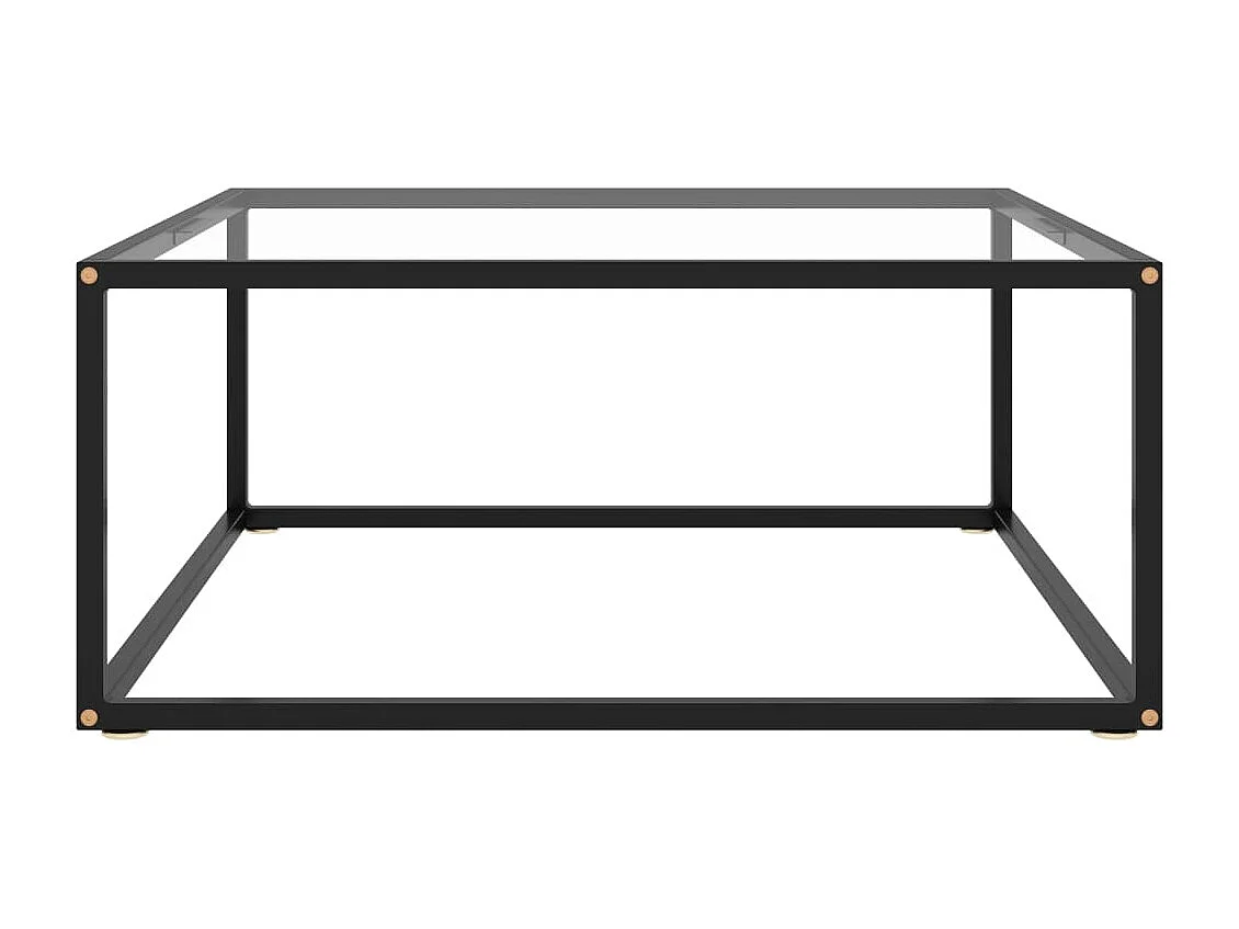 Couchtisch Schwarz mit Hartglas 80x80x35 cm