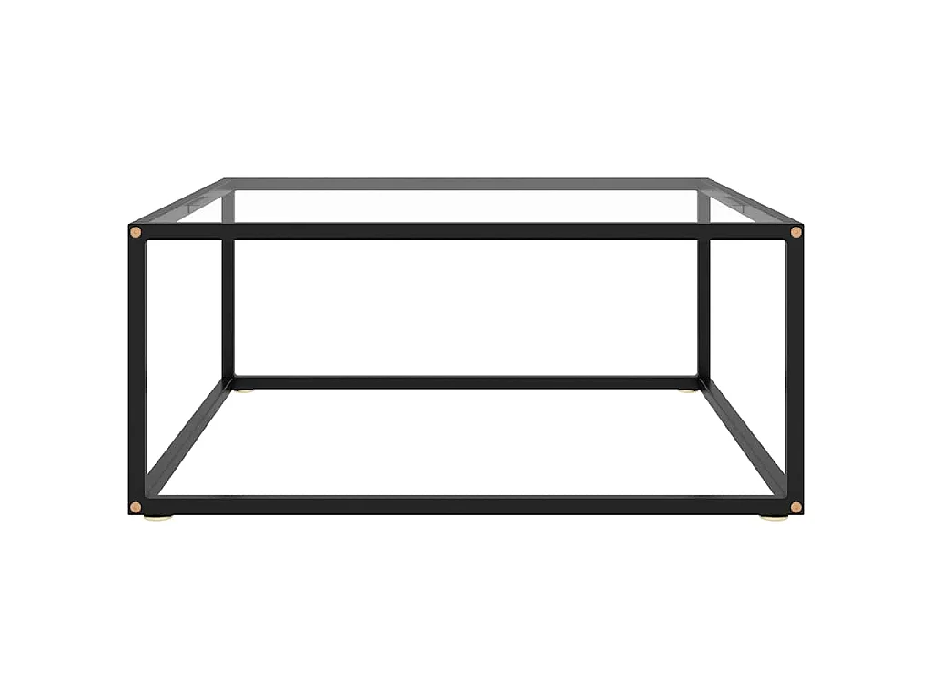 Table basse Noir avec verre trempé 80x80x35 cm