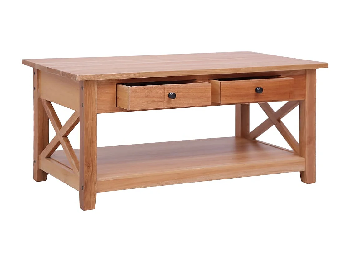 Mesa de centro de madera maciza de caoba 100x55x46 cm