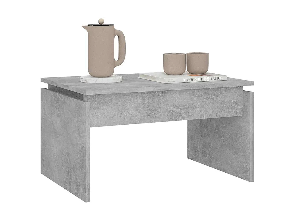Mesa de centro 68x50x38 cm derivados madeira cinzento cimento