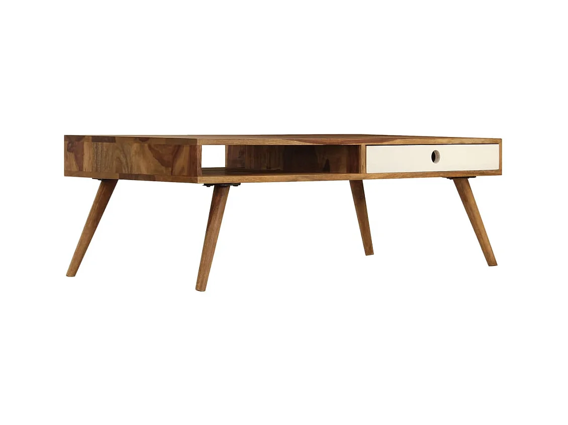 Mesa de centro de madera maciza de acacia 110x50x35 cm