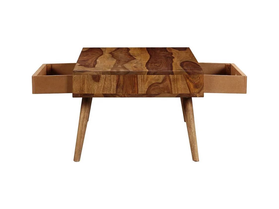 Mesa de centro de madera maciza de acacia 110x50x35 cm