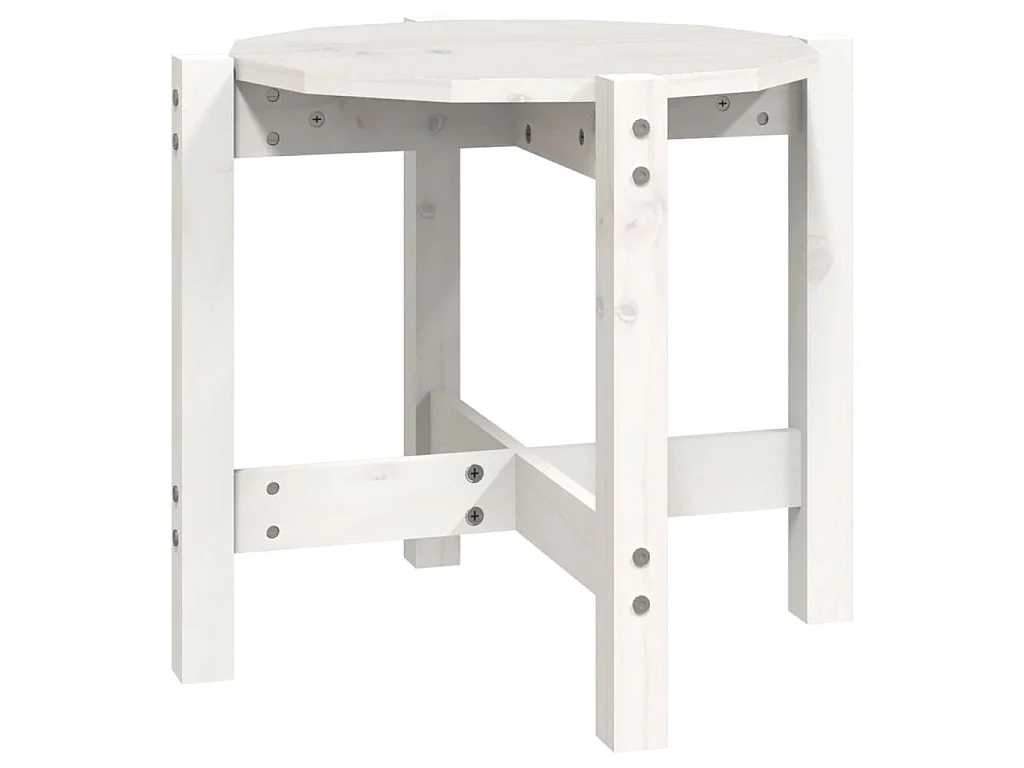 Table basse Blanc Ø 52,5x45 cm Bois massif de pin