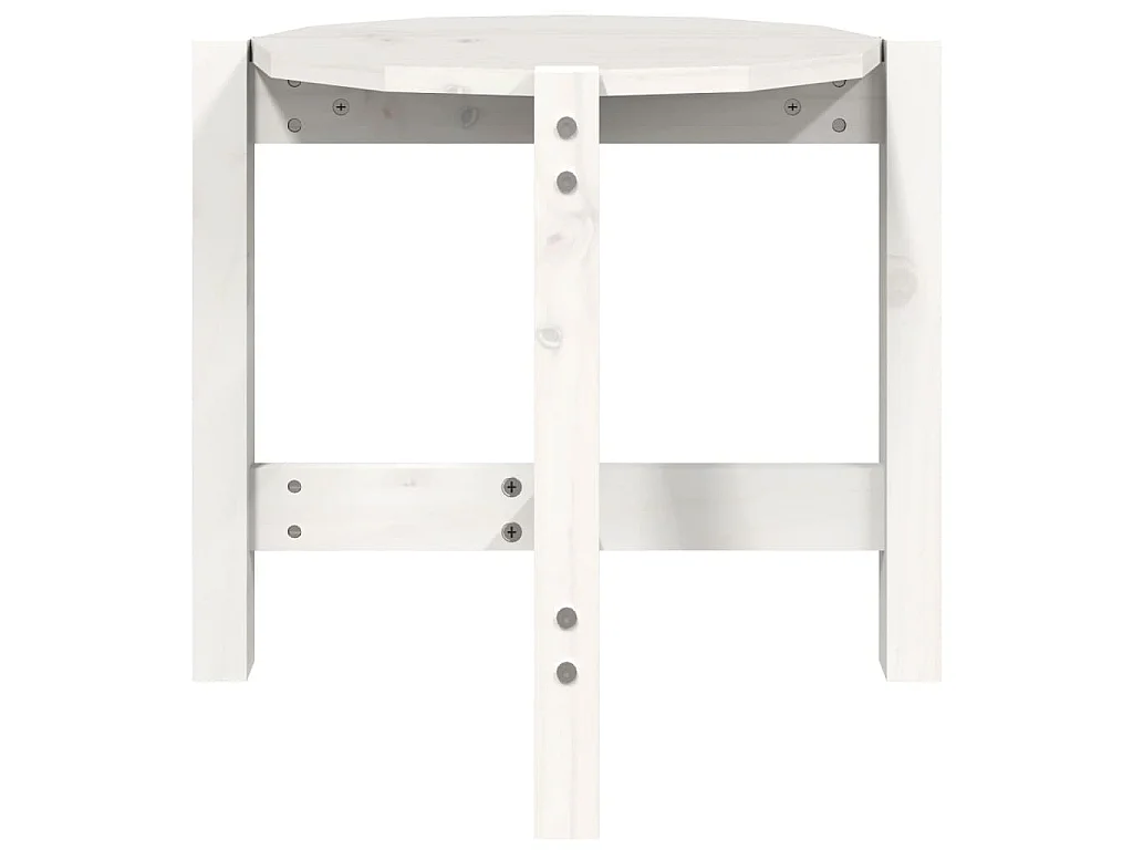 Table basse Blanc Ø 52,5x45 cm Bois massif de pin