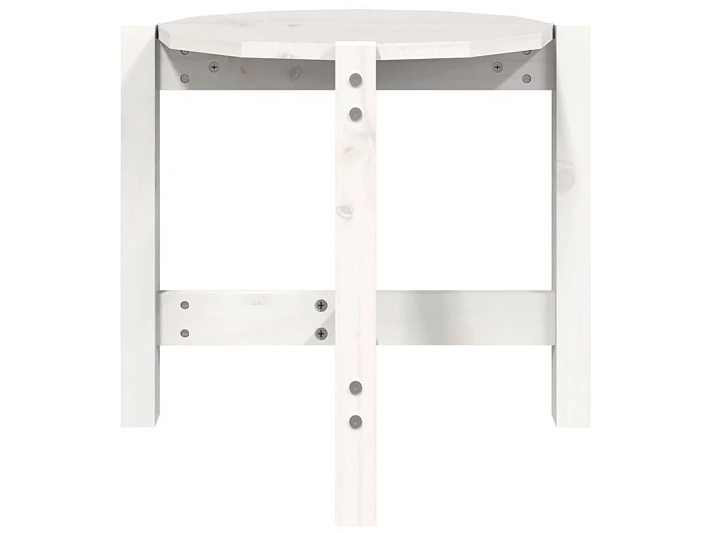 Table basse Blanc Ø 52,5x45 cm Bois massif de pin