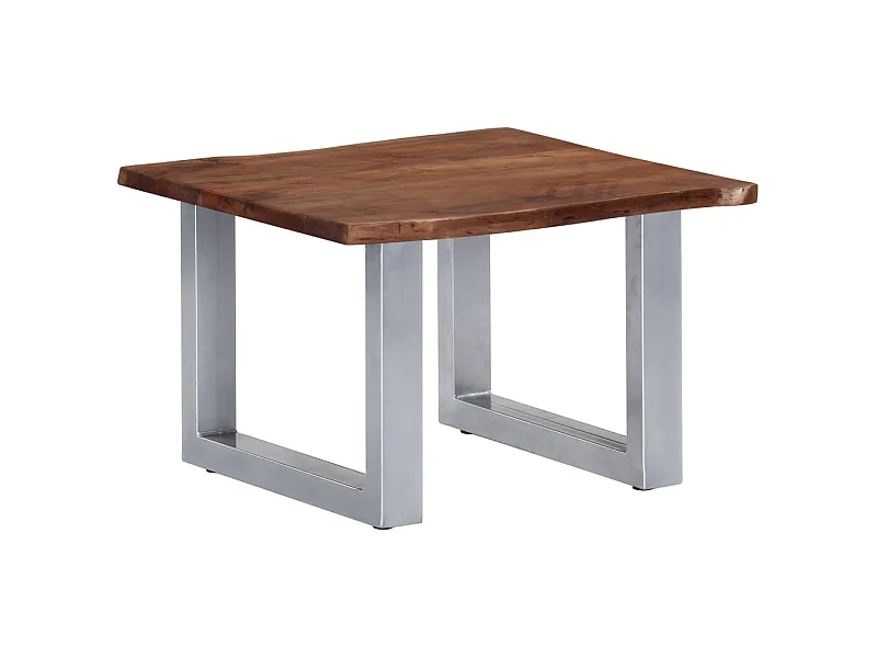 Salontafel met natuurlijke randen 60x60x40 cm acaciahout