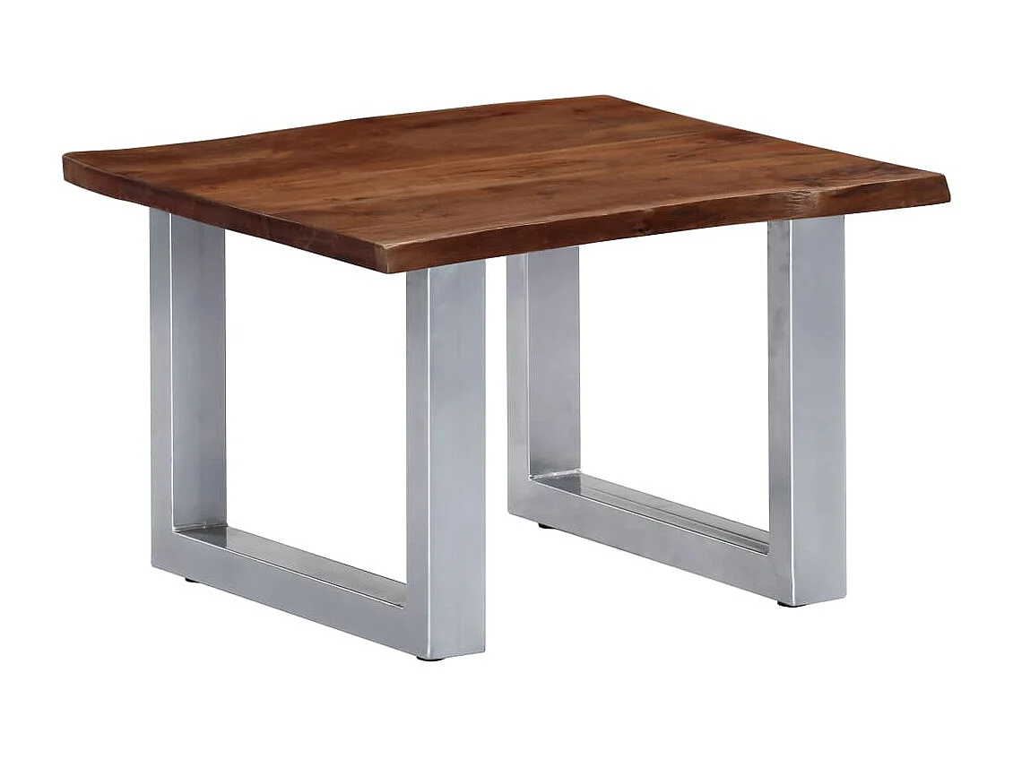 Mesa de centro com arestas vivas 60x60x40 cm acácia maciça