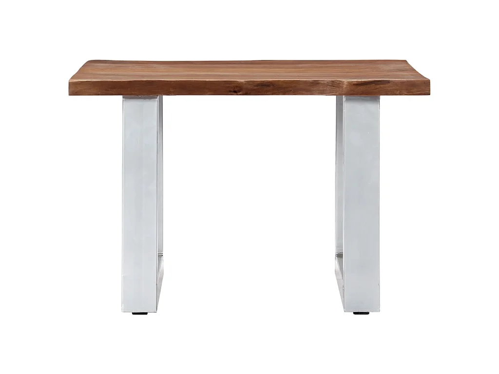 Table basse avec bord naturel 60x60x40 cm Bois d'acacia massif