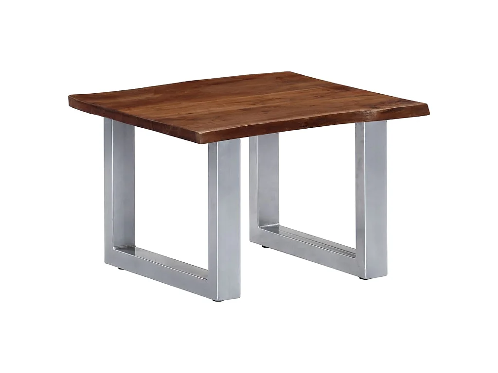 Table basse avec bord naturel 60x60x40 cm Bois d'acacia massif