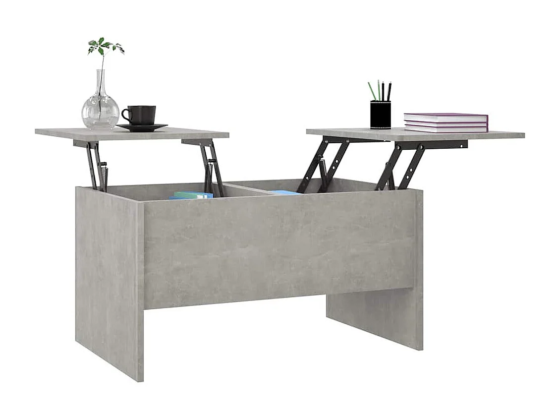 Table basse gris béton 80x50x42,5 cm bois d'ingénierie