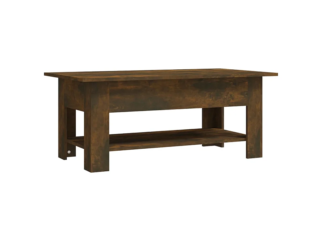 Table basse chêne fumé 102x55x42 cm bois d'ingénierie