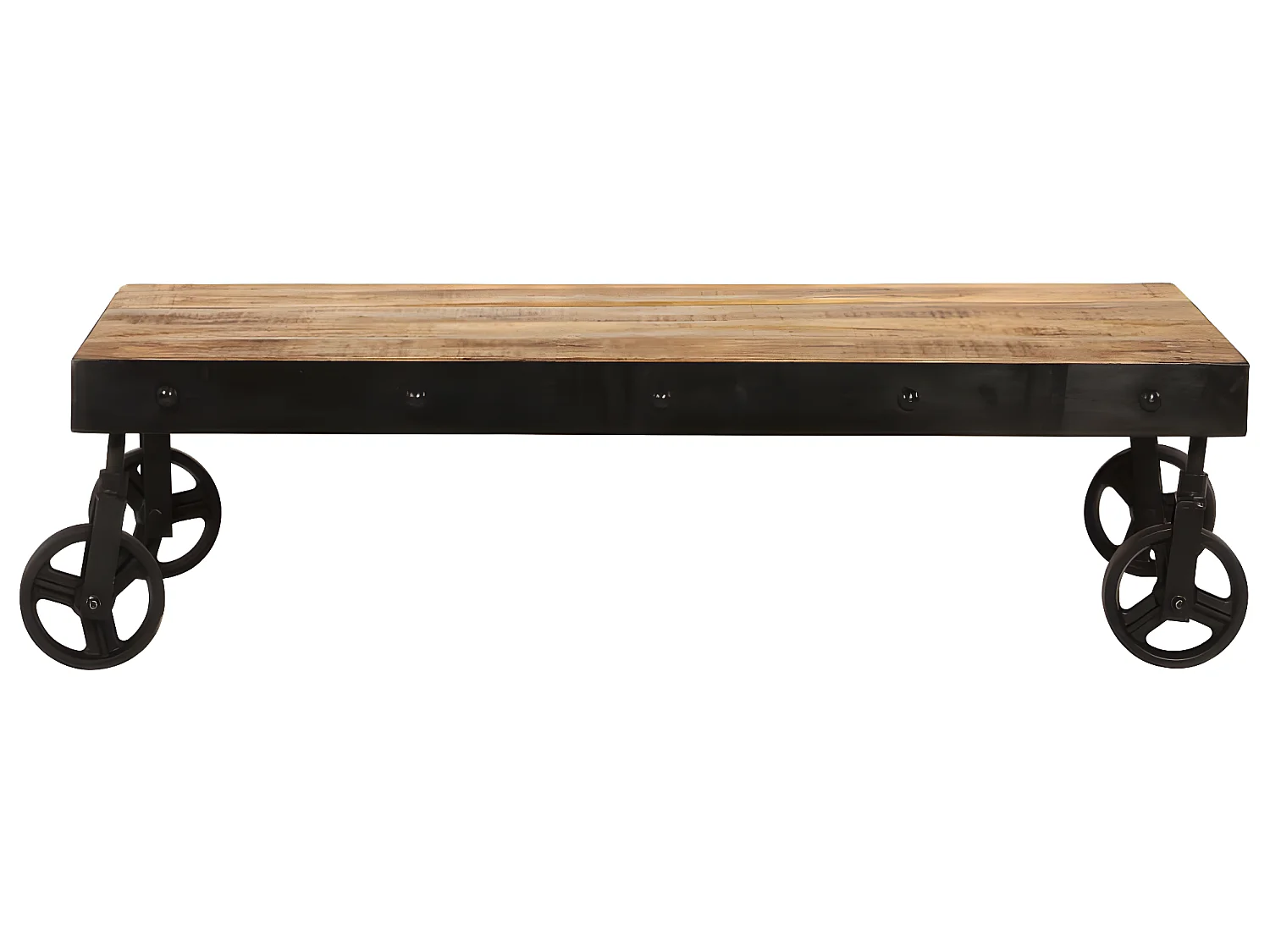 Table basse avec roulettes Bois de manguier massif 100x60x26 cm
