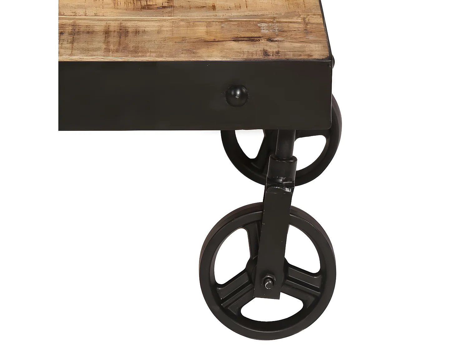 Table basse avec roulettes Bois de manguier massif 100x60x26 cm
