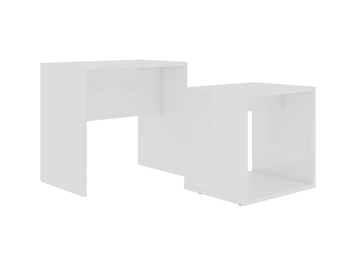 Salontafelset 48x30x45 cm bewerkt hout wit