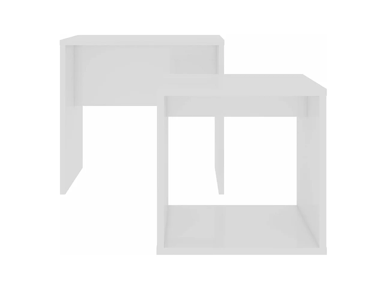 Salontafelset 48x30x45 cm bewerkt hout wit