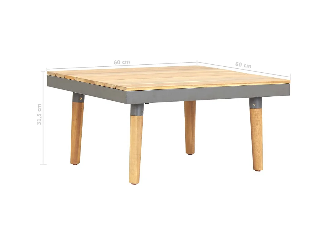 Tuintafel 60x60x31,5 cm massief acaciahout