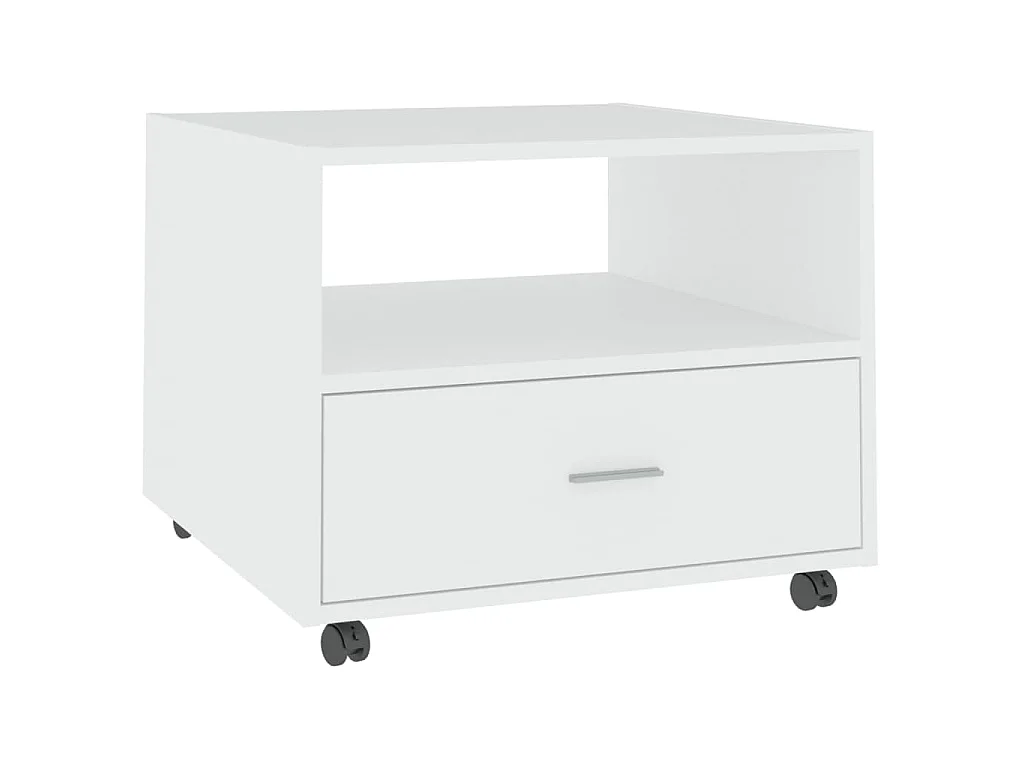 Mesa de centro madera de ingeniería blanco 55x55x40 cm