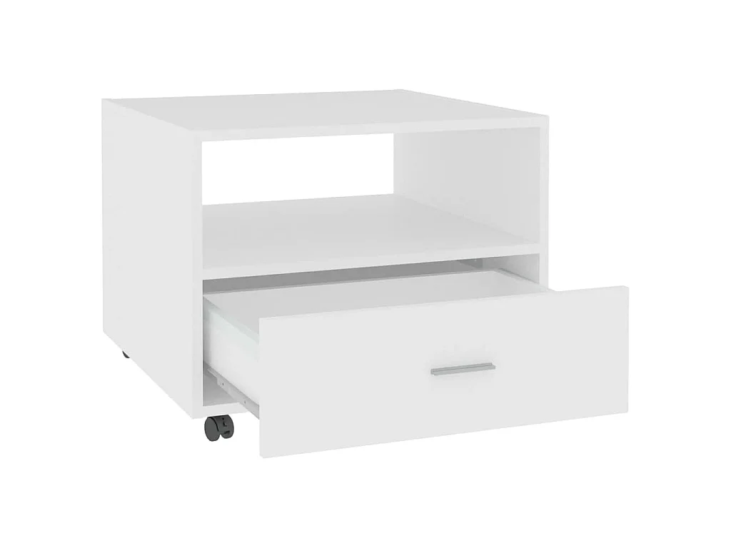 Mesa de centro madera de ingeniería blanco 55x55x40 cm