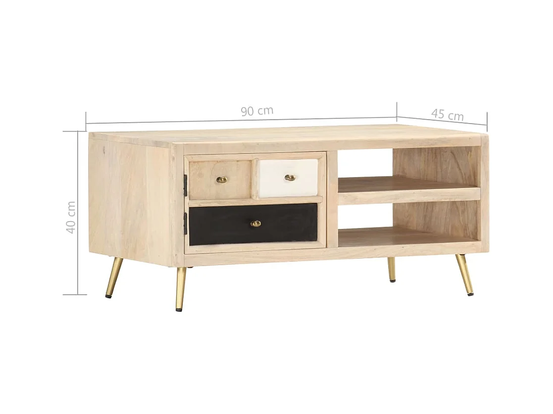 Salontafel 90x45x40 cm massief mangohout