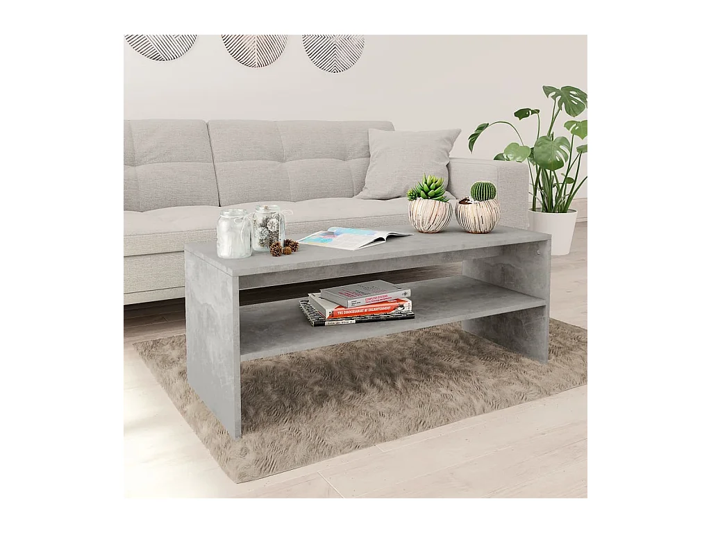 Couchtisch Betongrau 100x40x40 cm Holzwerkstoff