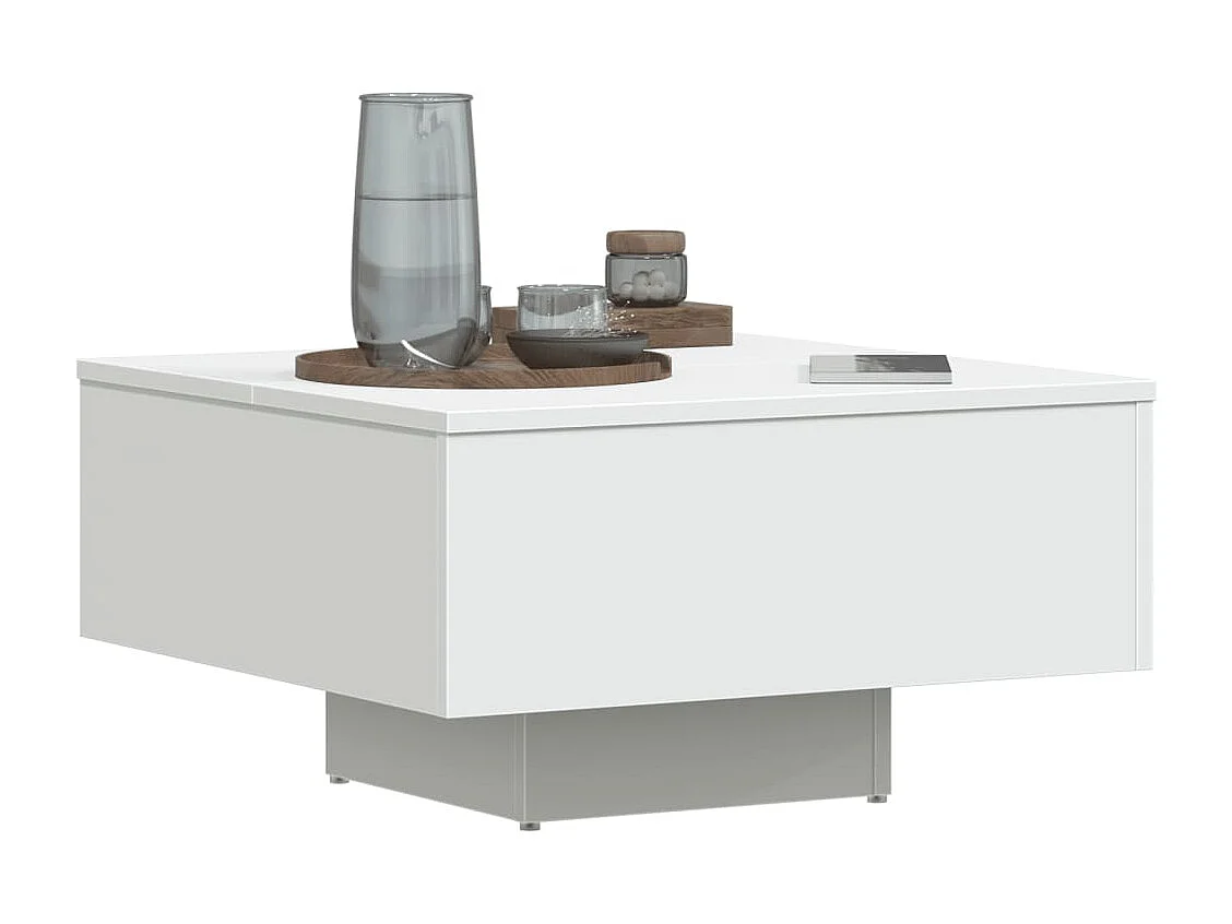 Table basse blanc 60x60x31,5 cm bois d'ingénierie