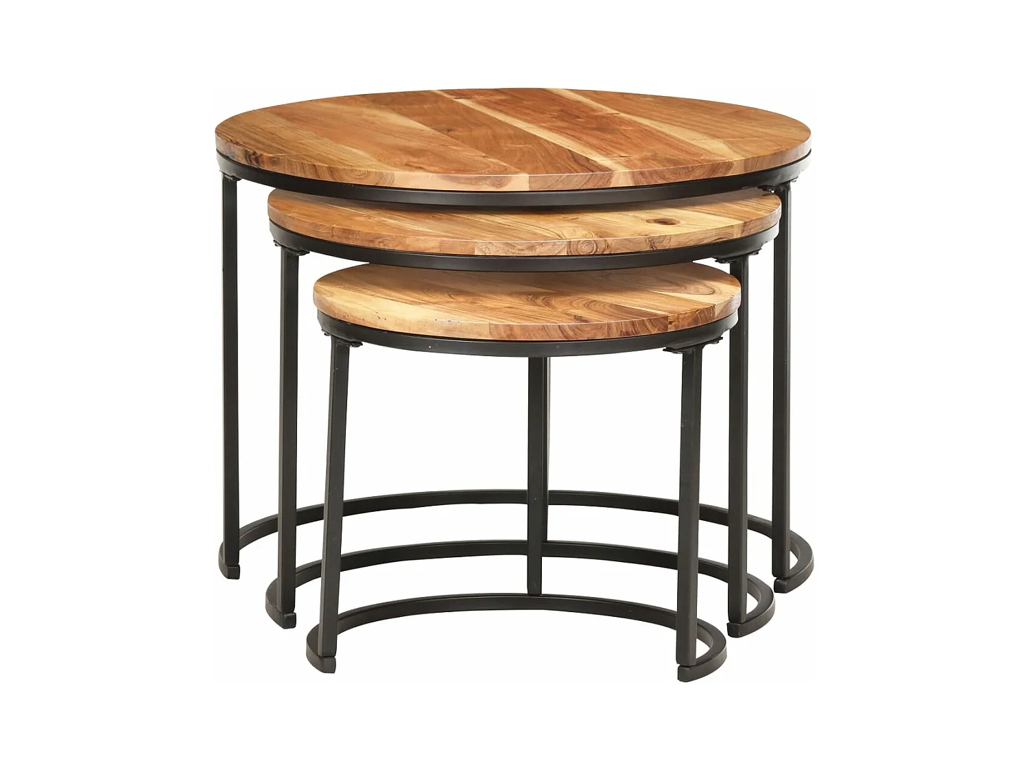 Satztische 3 Stk. Massivholz Akazie