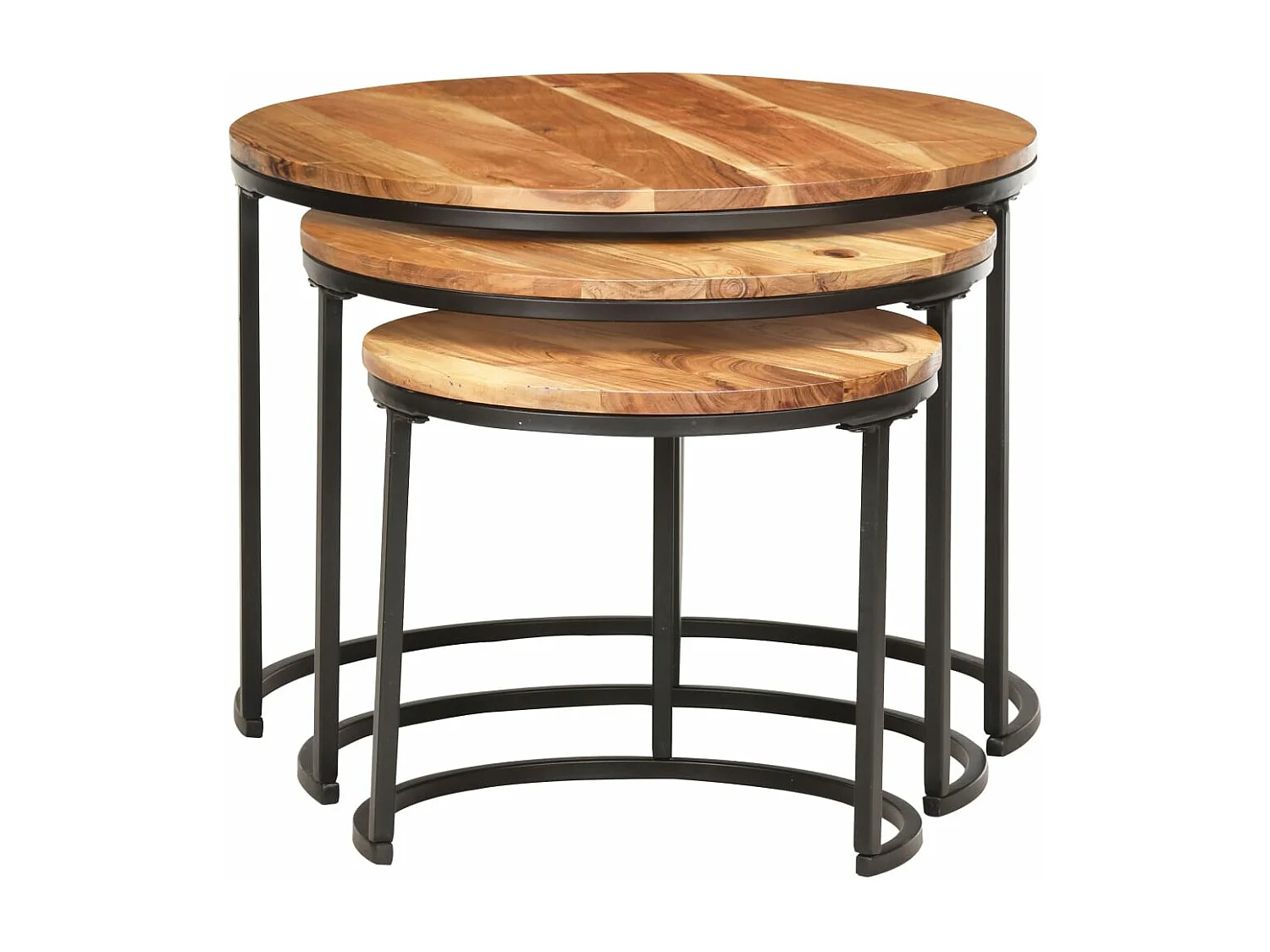 Tables gigognes 3 pcs Bois d'acacia massif