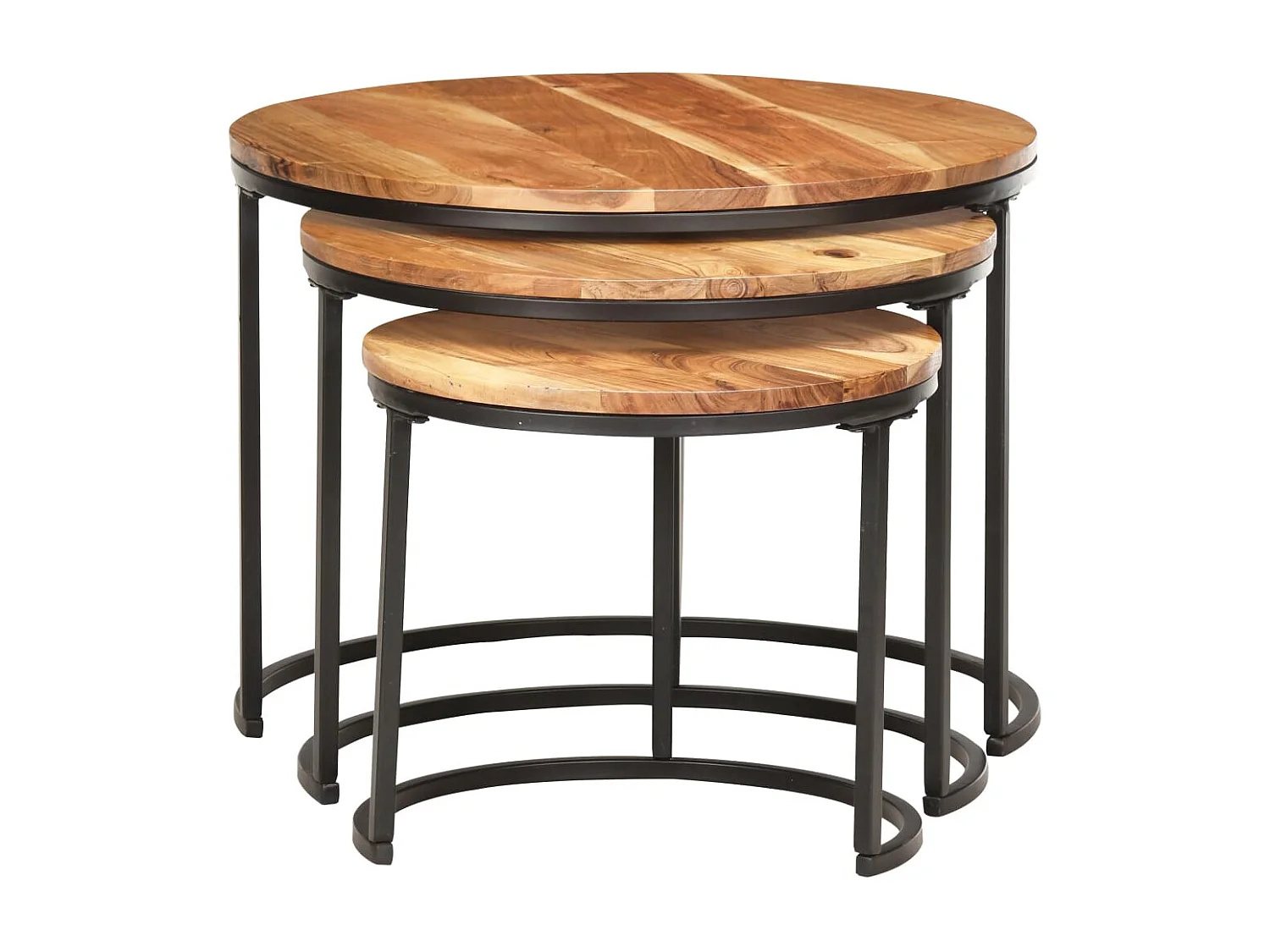 Tables gigognes 3 pcs Bois d'acacia massif