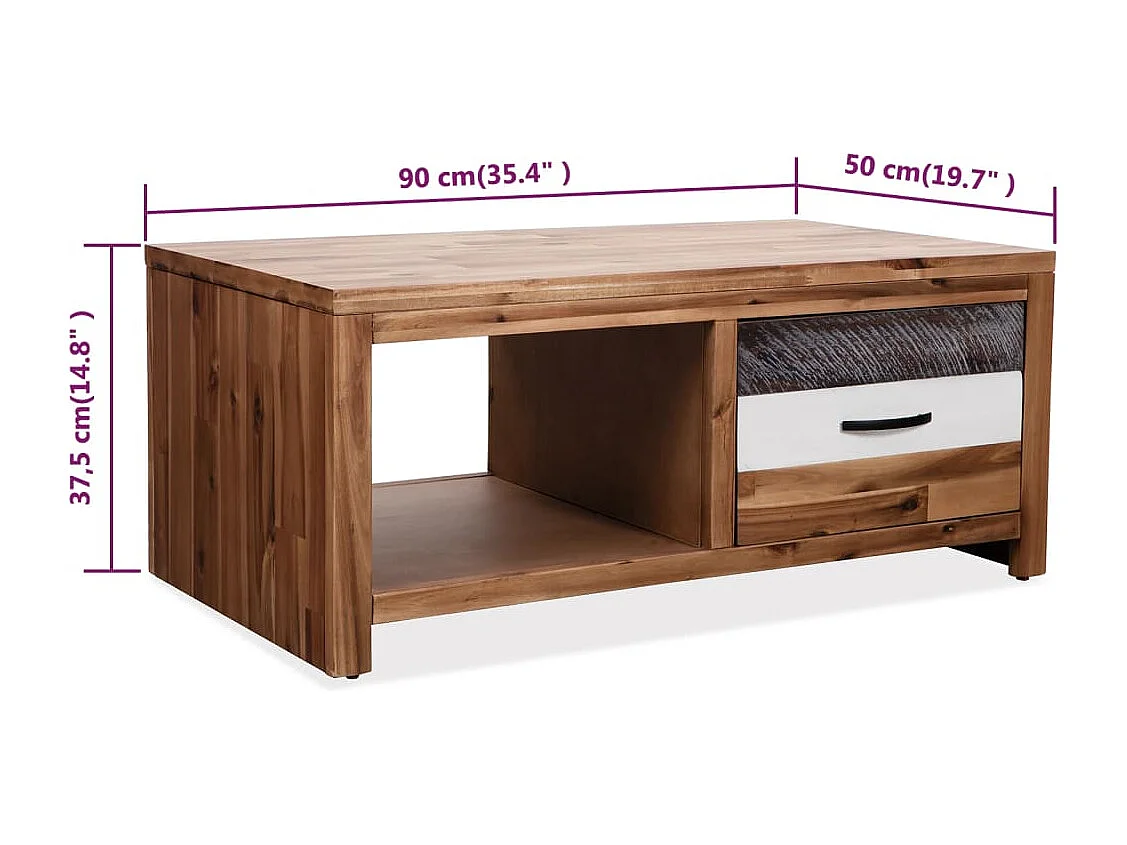 Salontafel 90x50x37,5 cm massief acaciahout