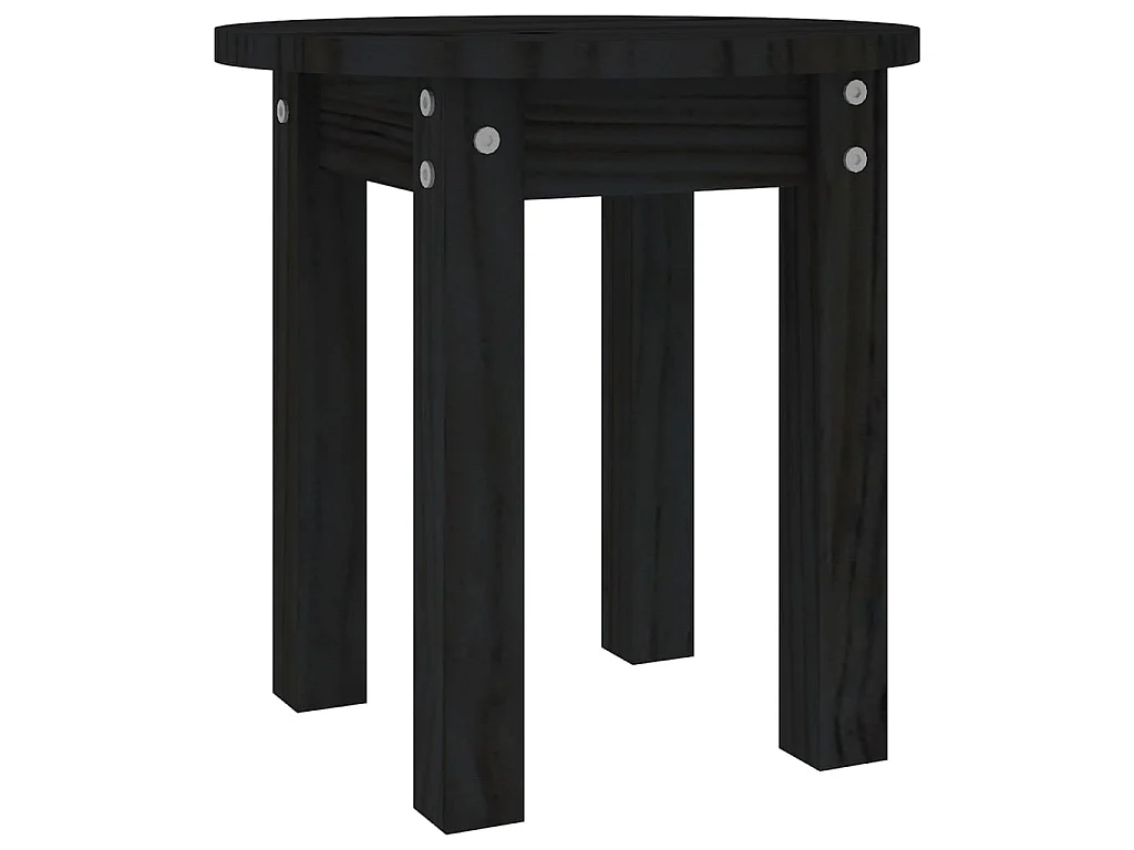 Table basse Noir Ø 35x35 cm Bois massif de pin