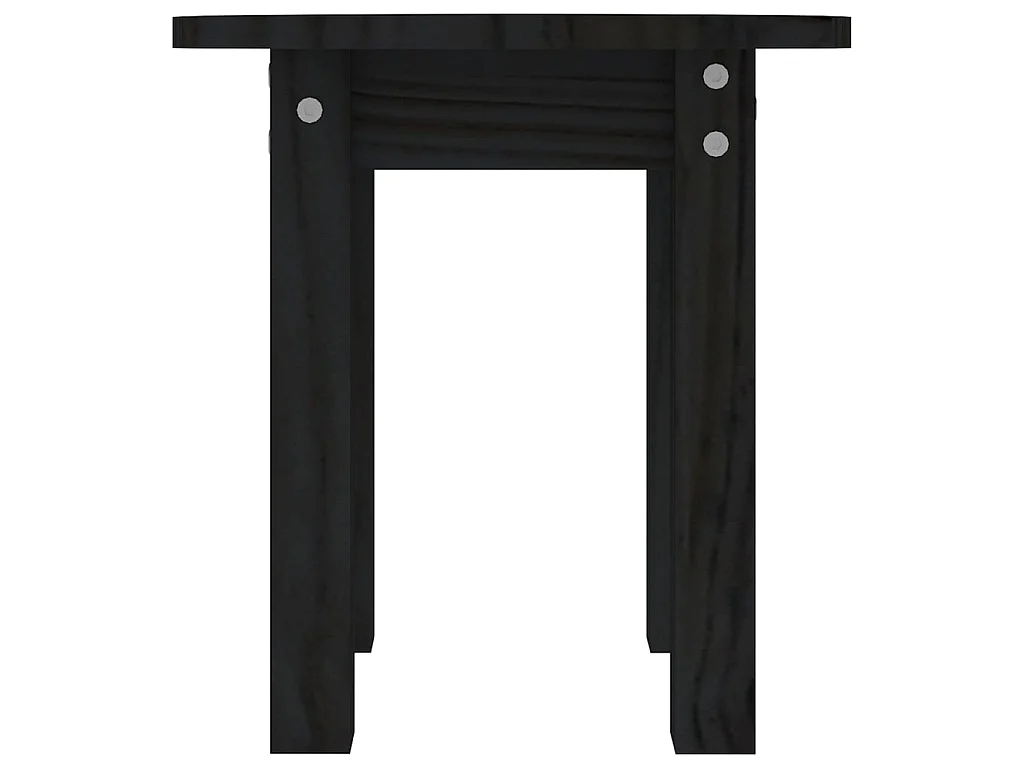 Table basse Noir Ø 35x35 cm Bois massif de pin