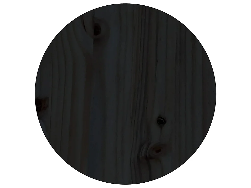Table basse Noir Ø 35x35 cm Bois massif de pin