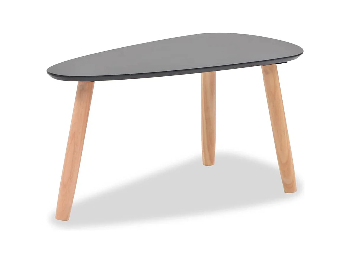 Ensemble de tables basses 2 pcs Bois de pin massif Noir