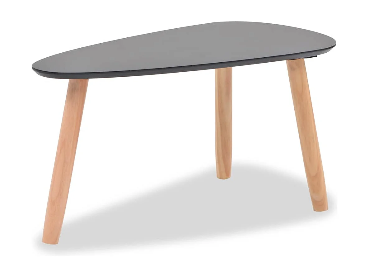 Ensemble de tables basses 2 pcs Bois de pin massif Noir