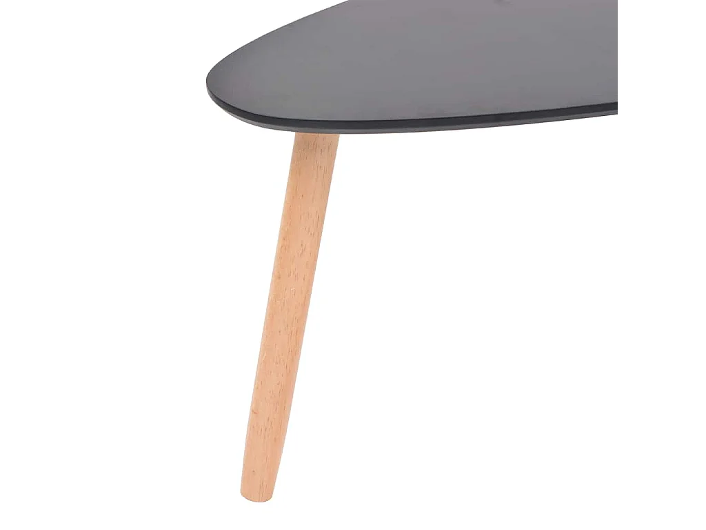 Ensemble de tables basses 2 pcs Bois de pin massif Noir