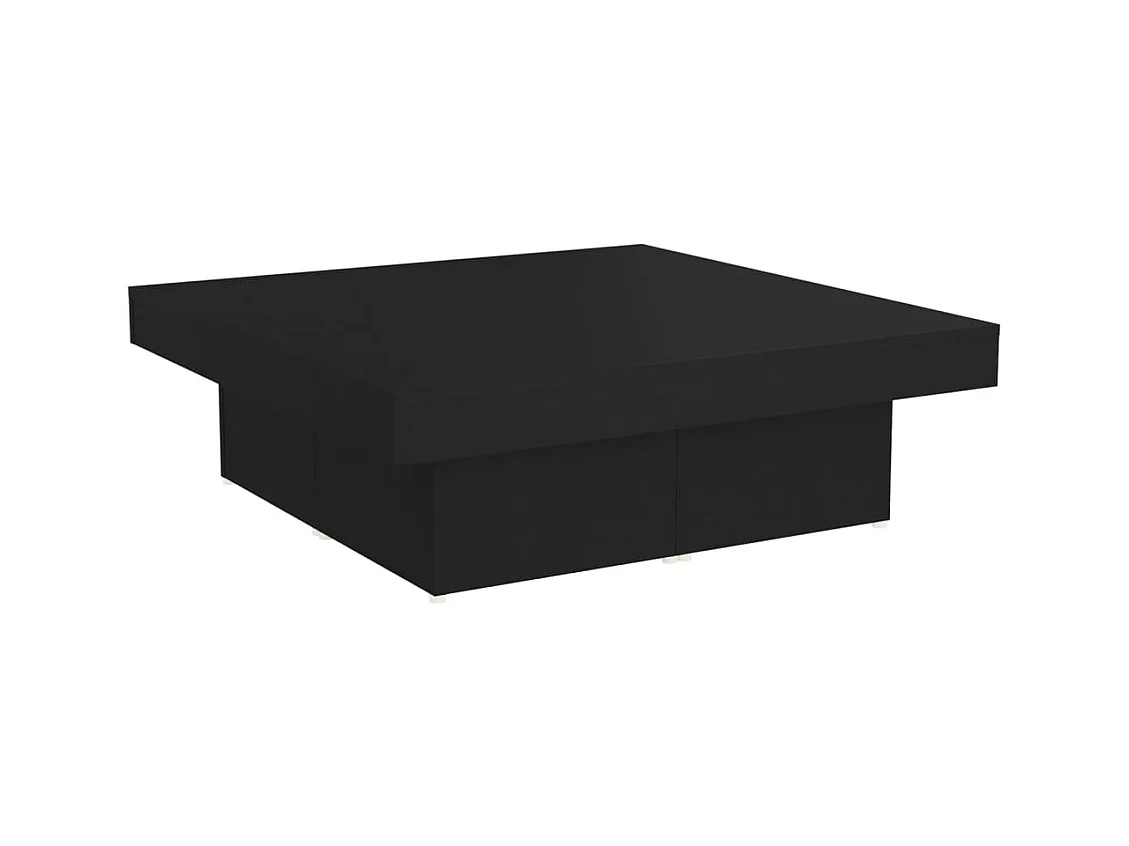 Mesa de centro madera contrachapada negro 90x90x28 cm