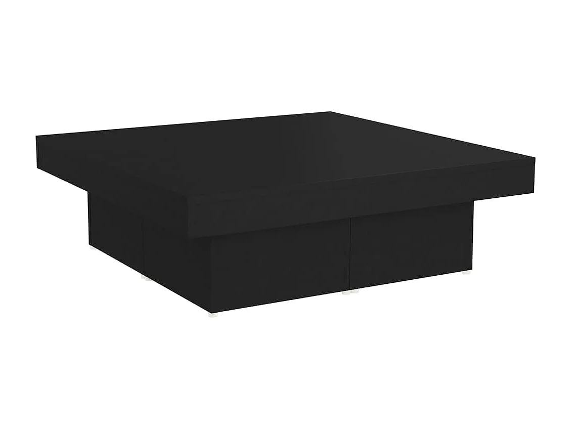 Table basse noir 90x90x28 cm bois d'ingénierie