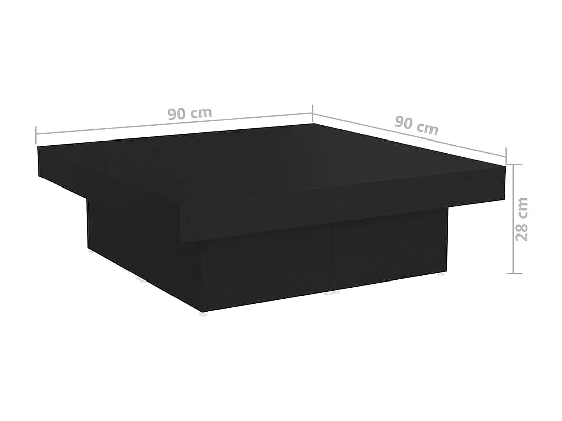 Couchtisch Schwarz 90x90x28 cm Holzwerkstoff