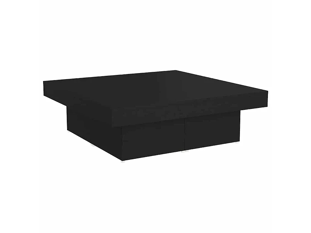 Table basse noir 90x90x28 cm bois d'ingénierie