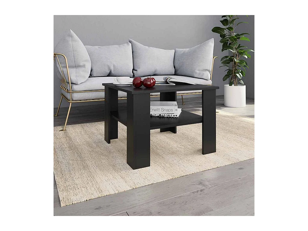 Table basse Noir 60x60x42 cm Bois d’ingénierie